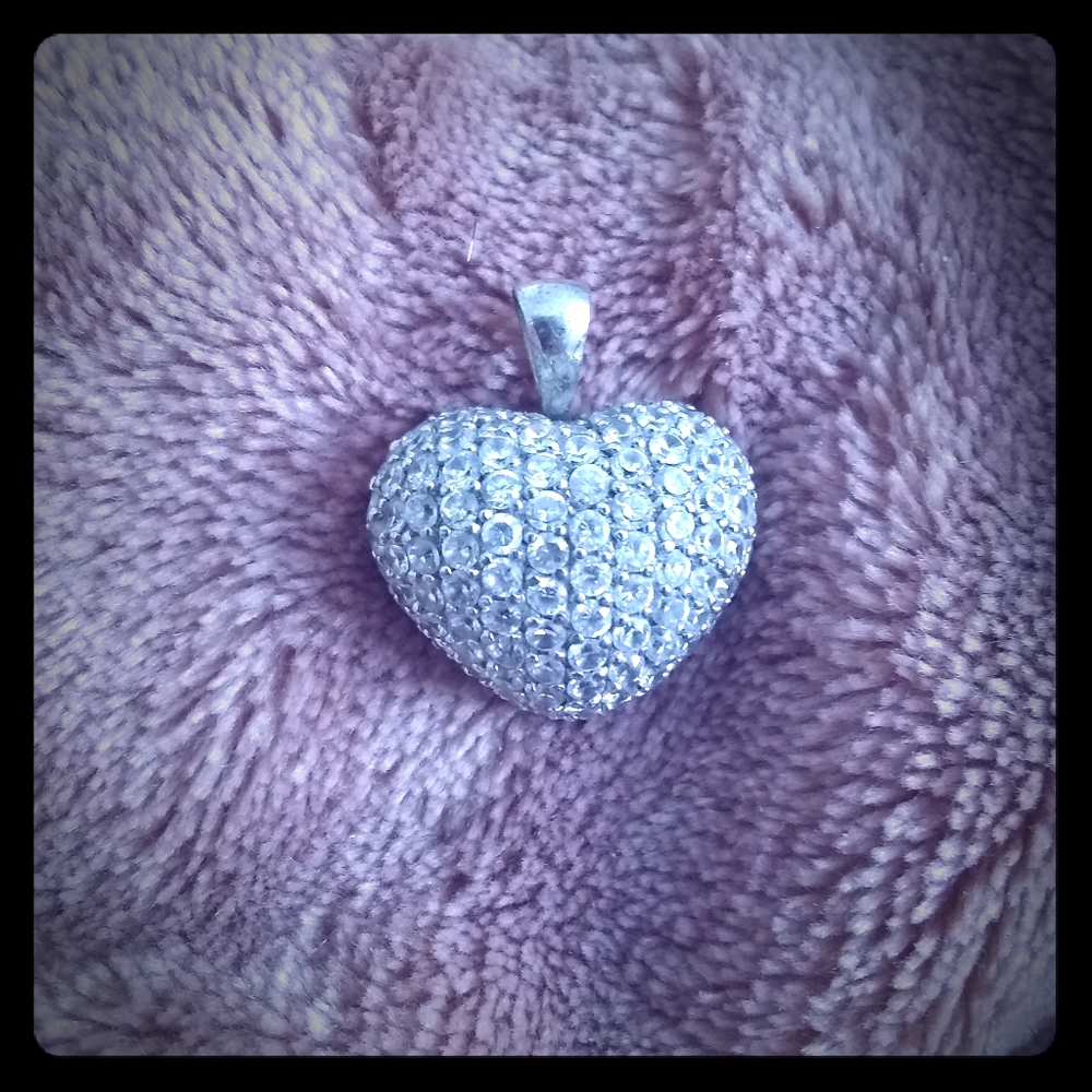 Heart Diamond Silver pendant